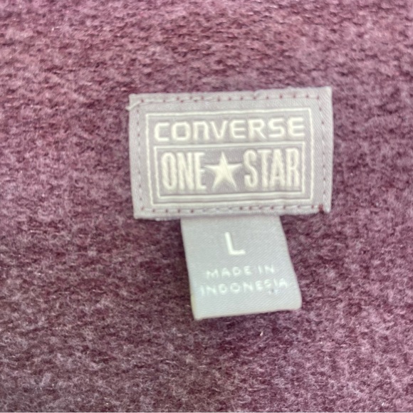 CONVERSE Women’s Purple Soft Cowl Neck Sweatshirt Size Large - Picture 2 of 9